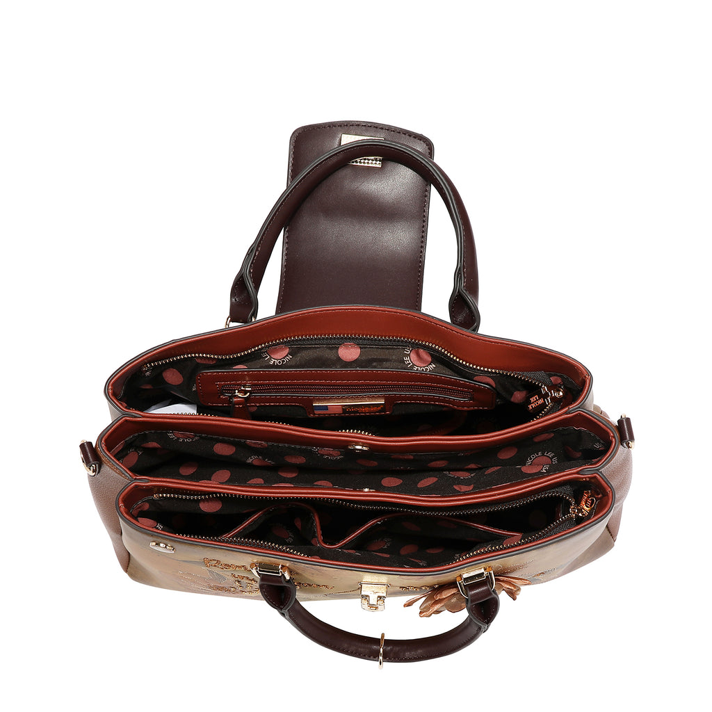 Bolsa Satchel Nicole Lee Con Flor Print Reflection SS26
