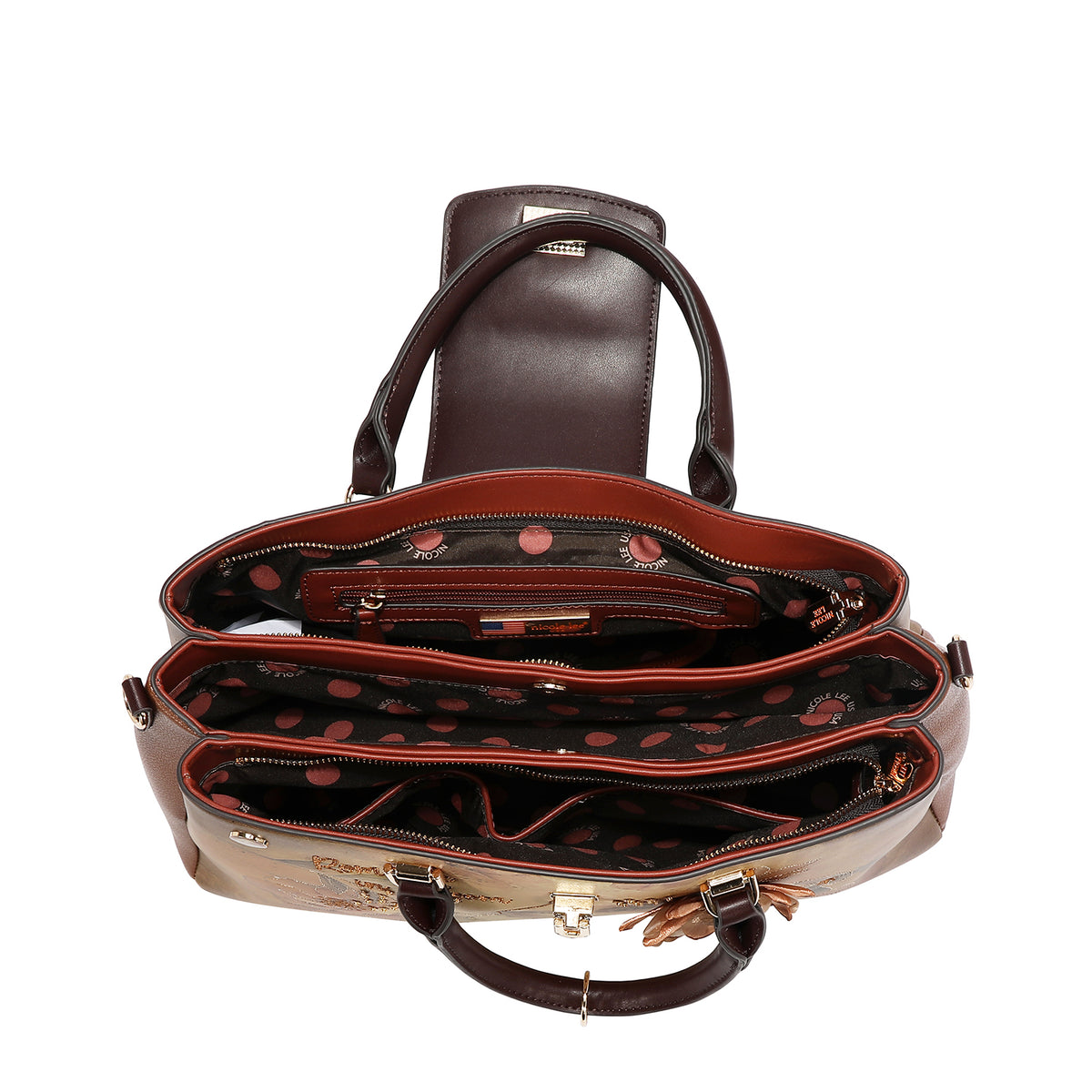 Bolsa Satchel Nicole Lee Con Flor Print Reflection SS26