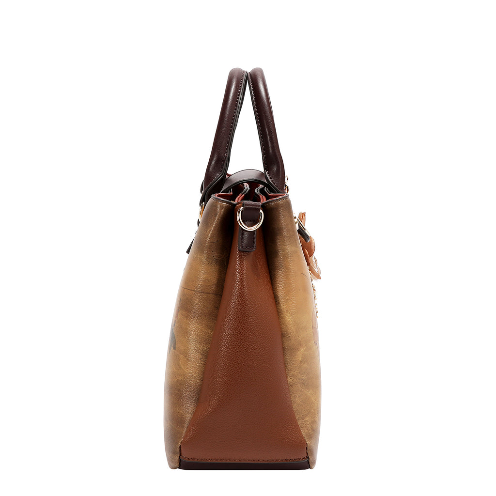 Bolsa Satchel Nicole Lee Con Flor Print Reflection SS26