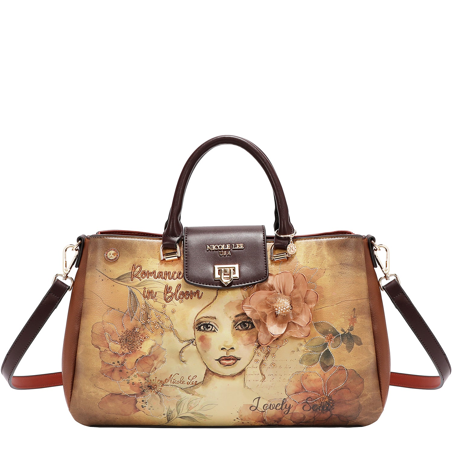 Bolsa Satchel Nicole Lee Con Flor Print Reflection SS26
