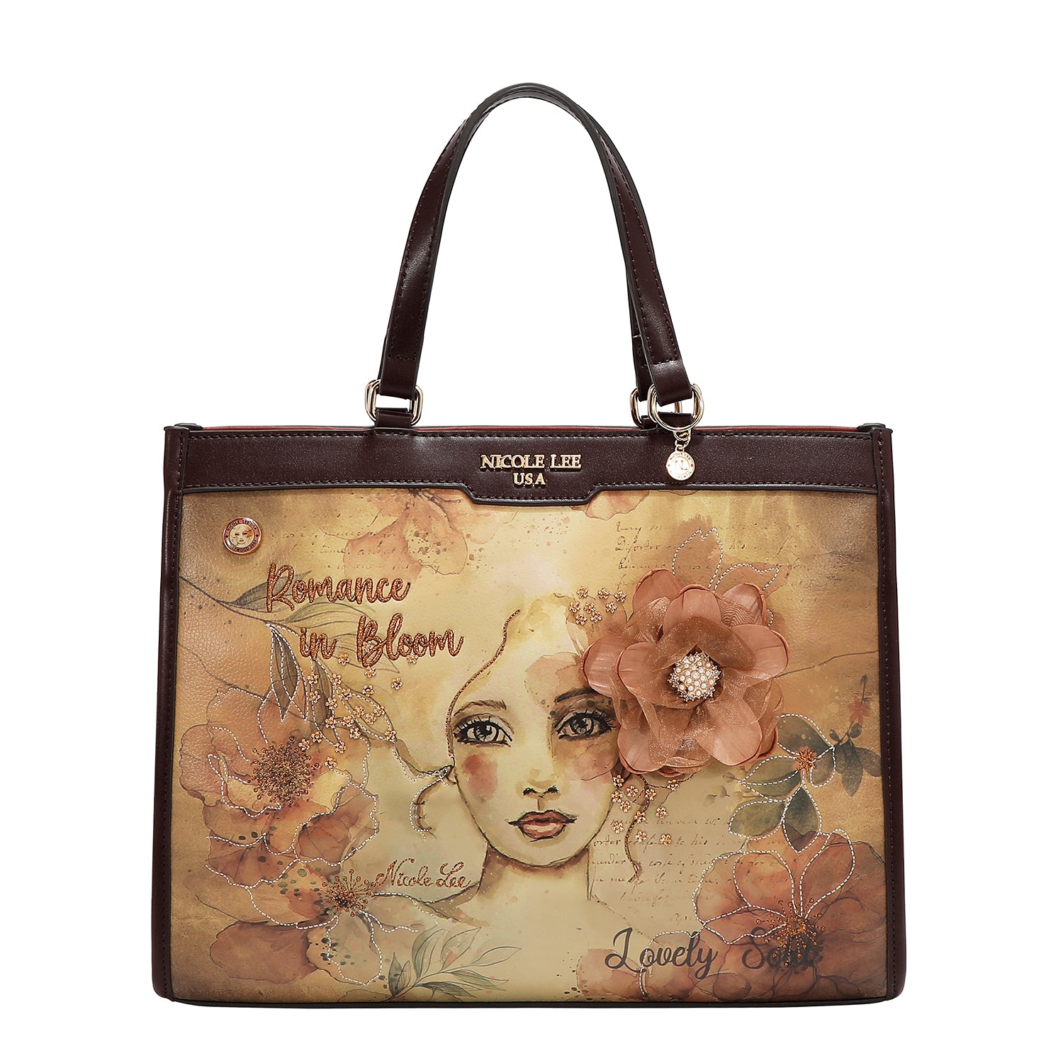 Bolsa Cuadrada Nicole Lee Con Flor Print Reflection SS26