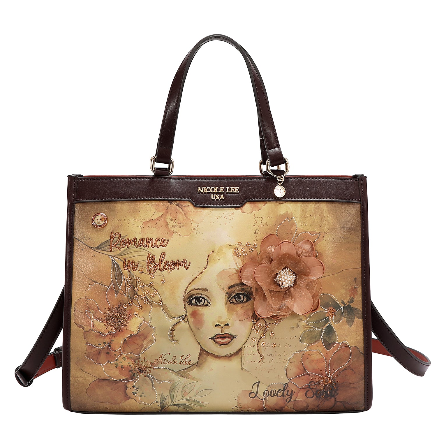 Bolsa Cuadrada Nicole Lee Con Flor Print Reflection SS26