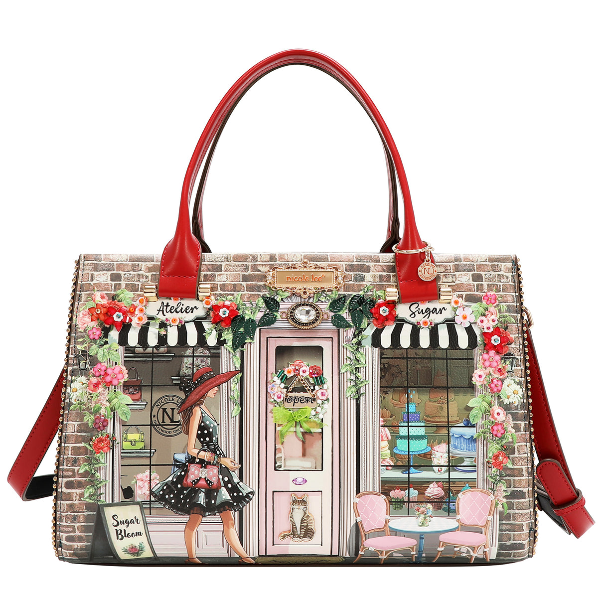 Bolsa Cuadrada Nicole Lee Con Pedreria Sugar Day FW26