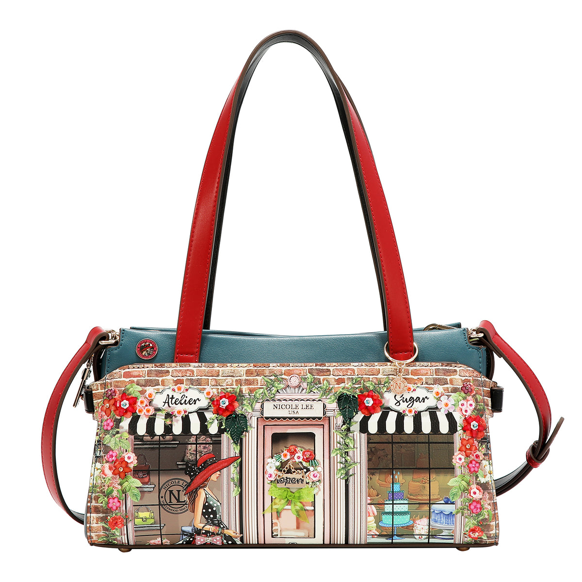Bolsa Baguette Nicole Lee Con Pedreria Print Sugar Day FW26