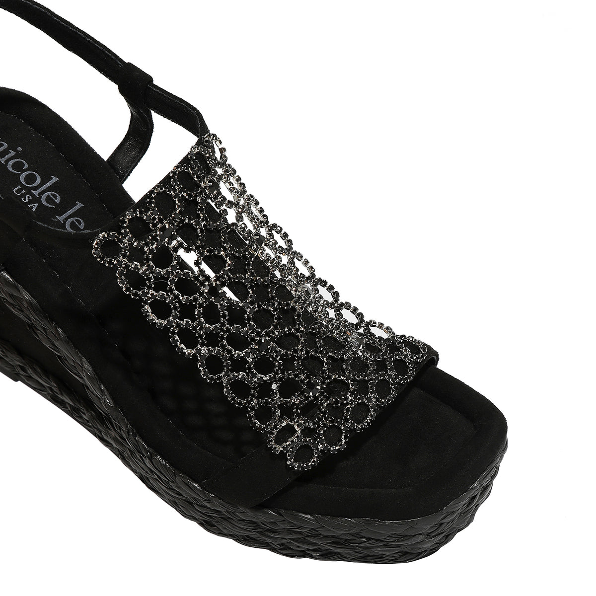 Sandalias Nicole Lee Crystal Chain Con Plataforma SS26