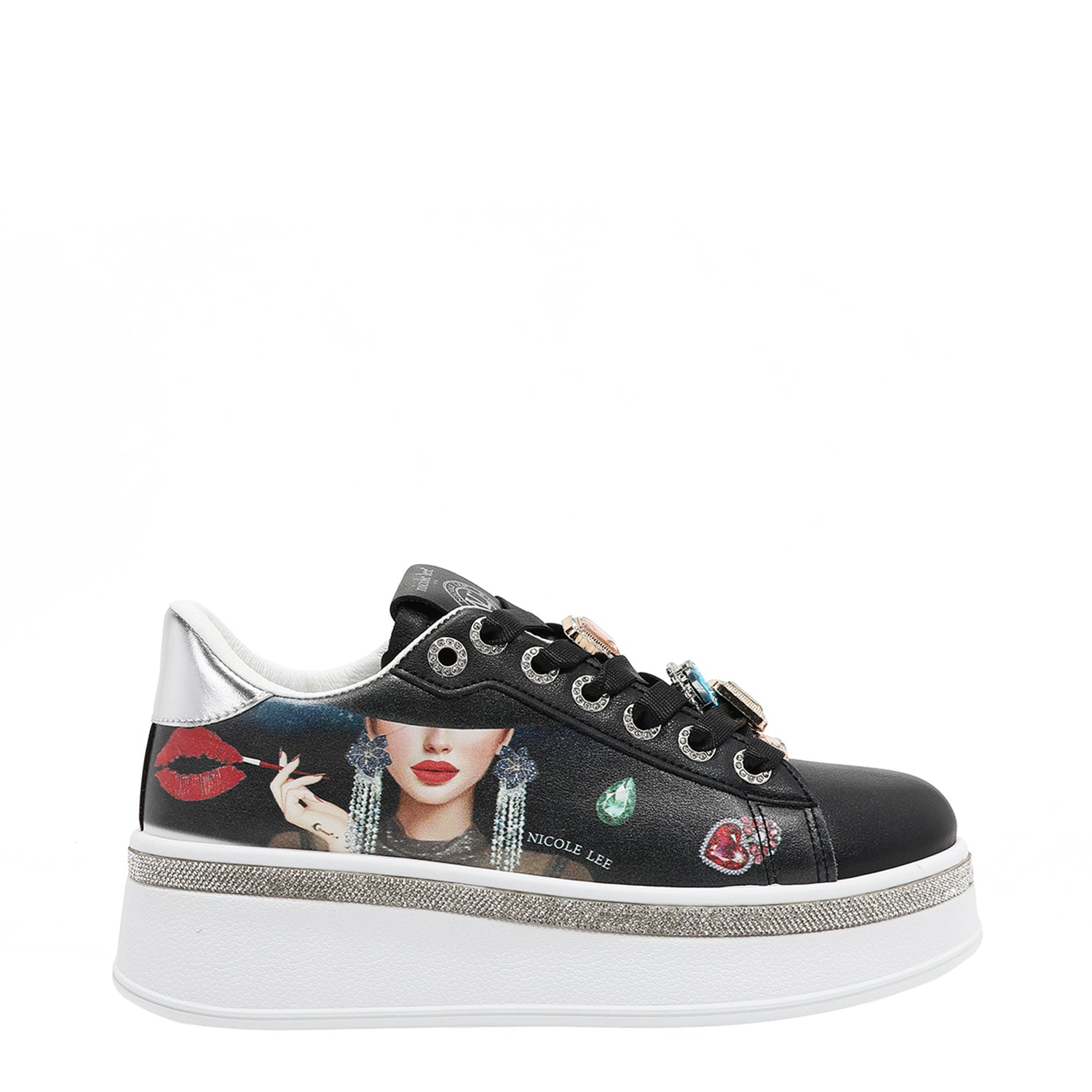 Tenis con charms y plataforma Nicole Lee Samantha FW25
