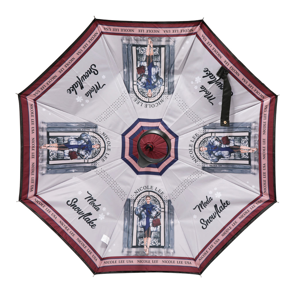 Sombrilla con Portavaso Nicole Lee Moda Snowflake FW25