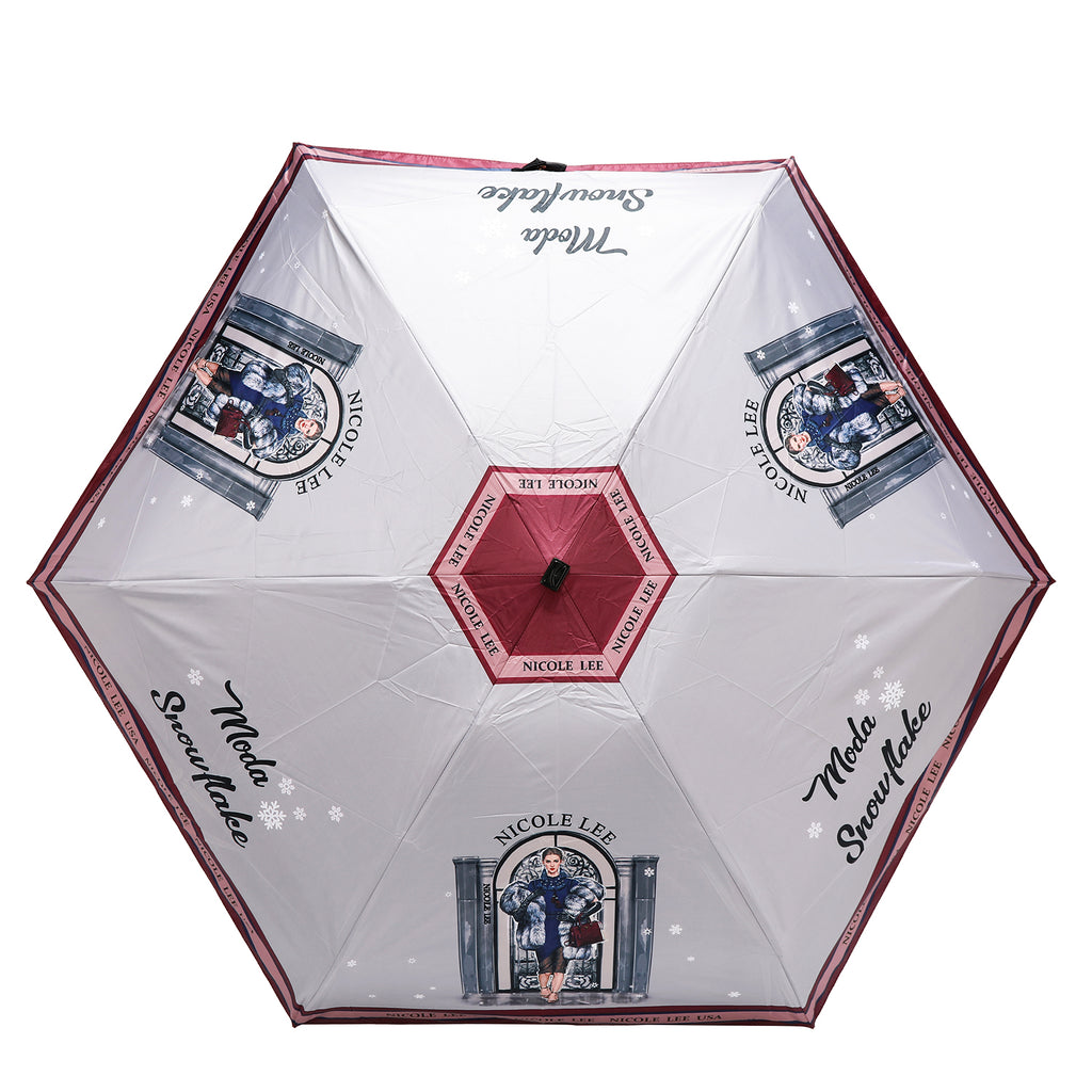 Sombrilla de Bolsillo Nicole Lee Moda Snowflake FW25