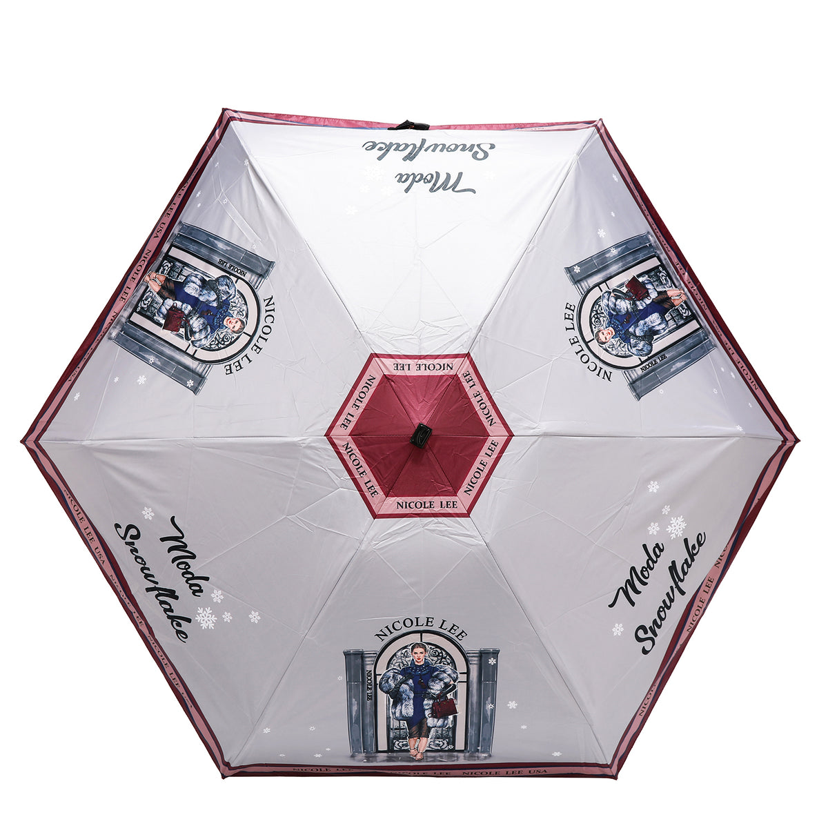Sombrilla de Bolsillo Nicole Lee Moda Snowflake FW25