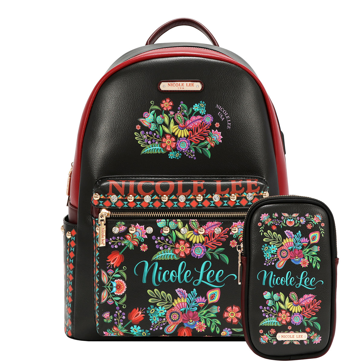 Mochila Nicole Lee Con Puerto USB Keep Dreaming FW26