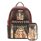 Mochila Nicole Lee Con Puerto USB Print London Eye FW26