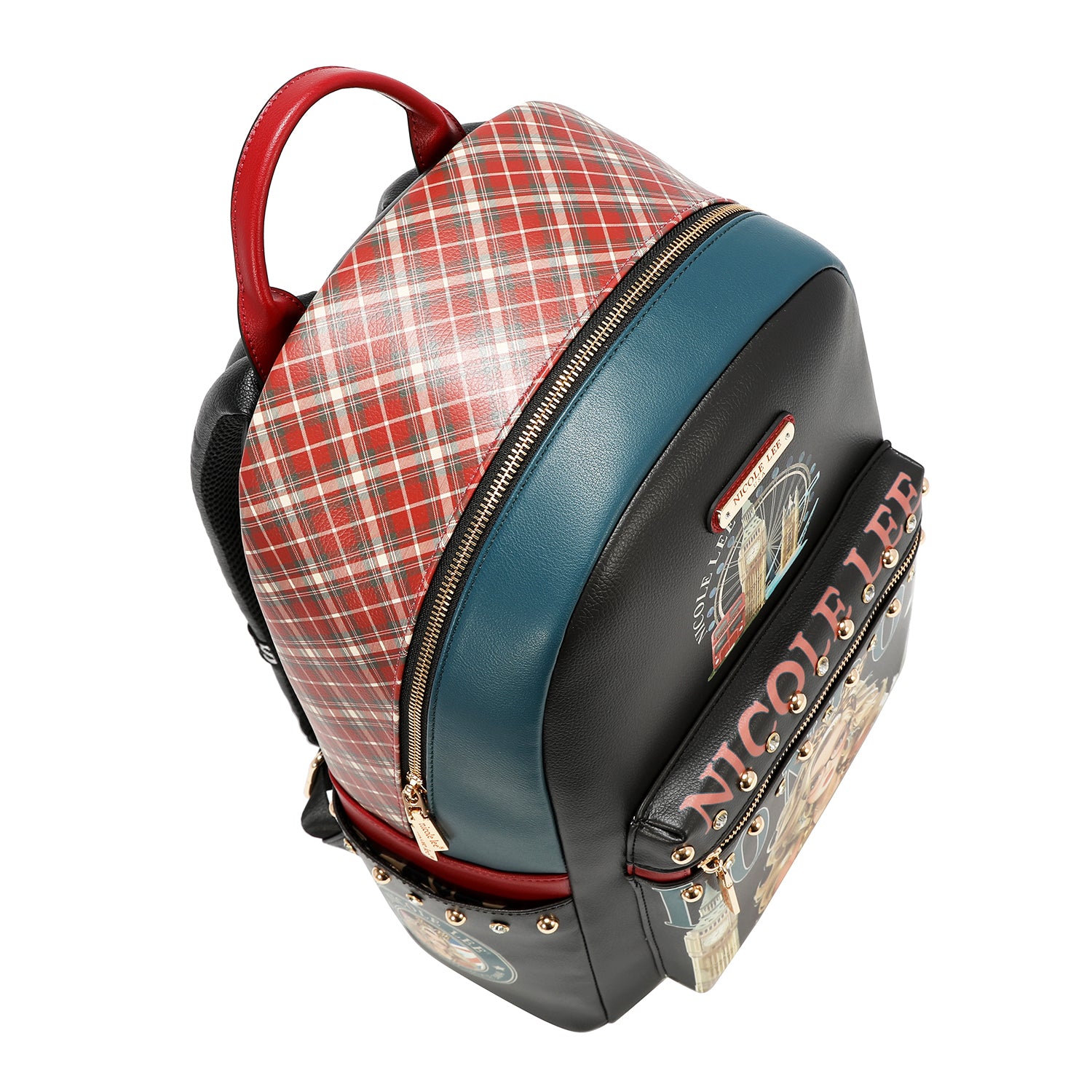 Mochila Nicole Lee Con Puerto USB Print London Eye FW26
