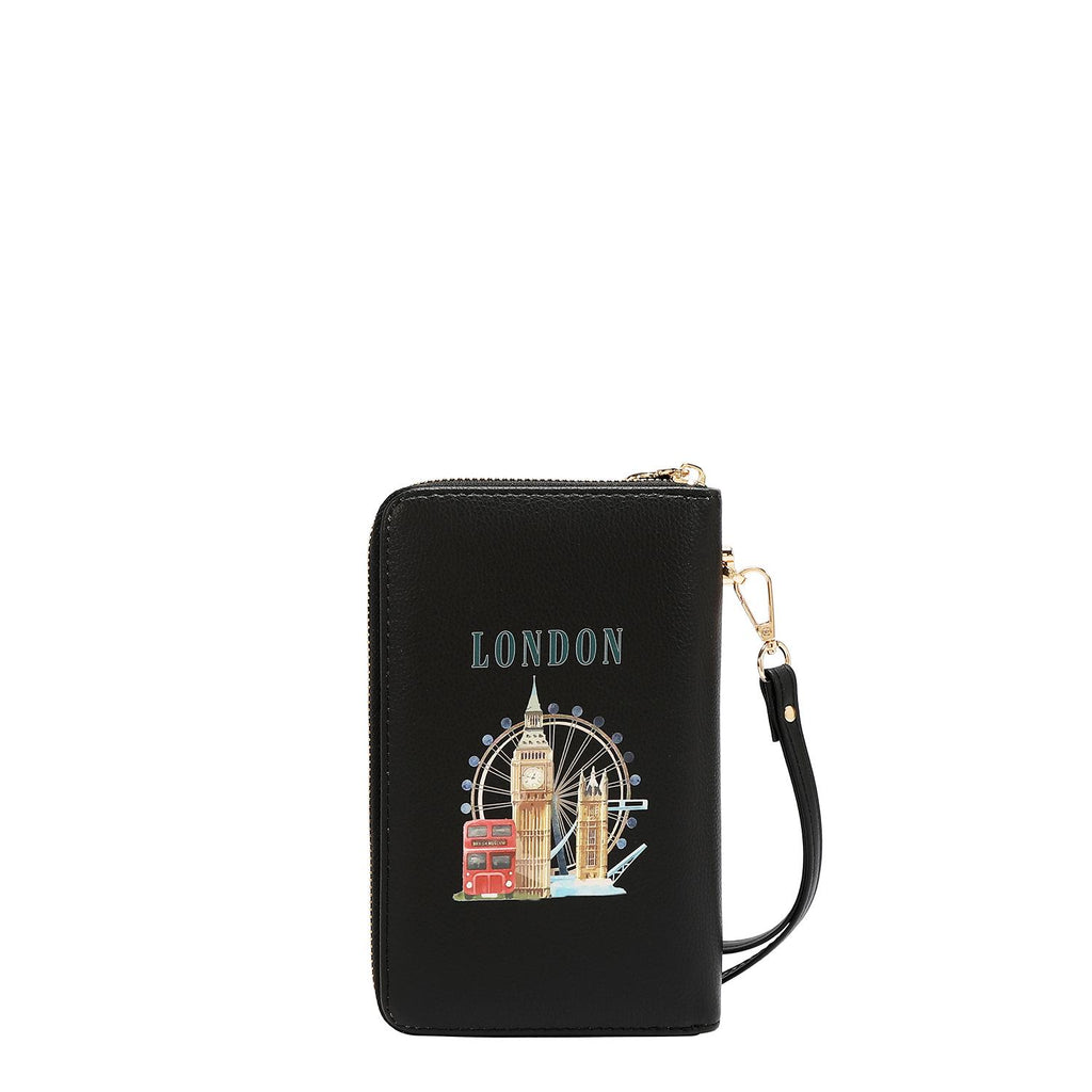 Cartera Portapasaporte Nicole Lee Estampado London Eye FW26