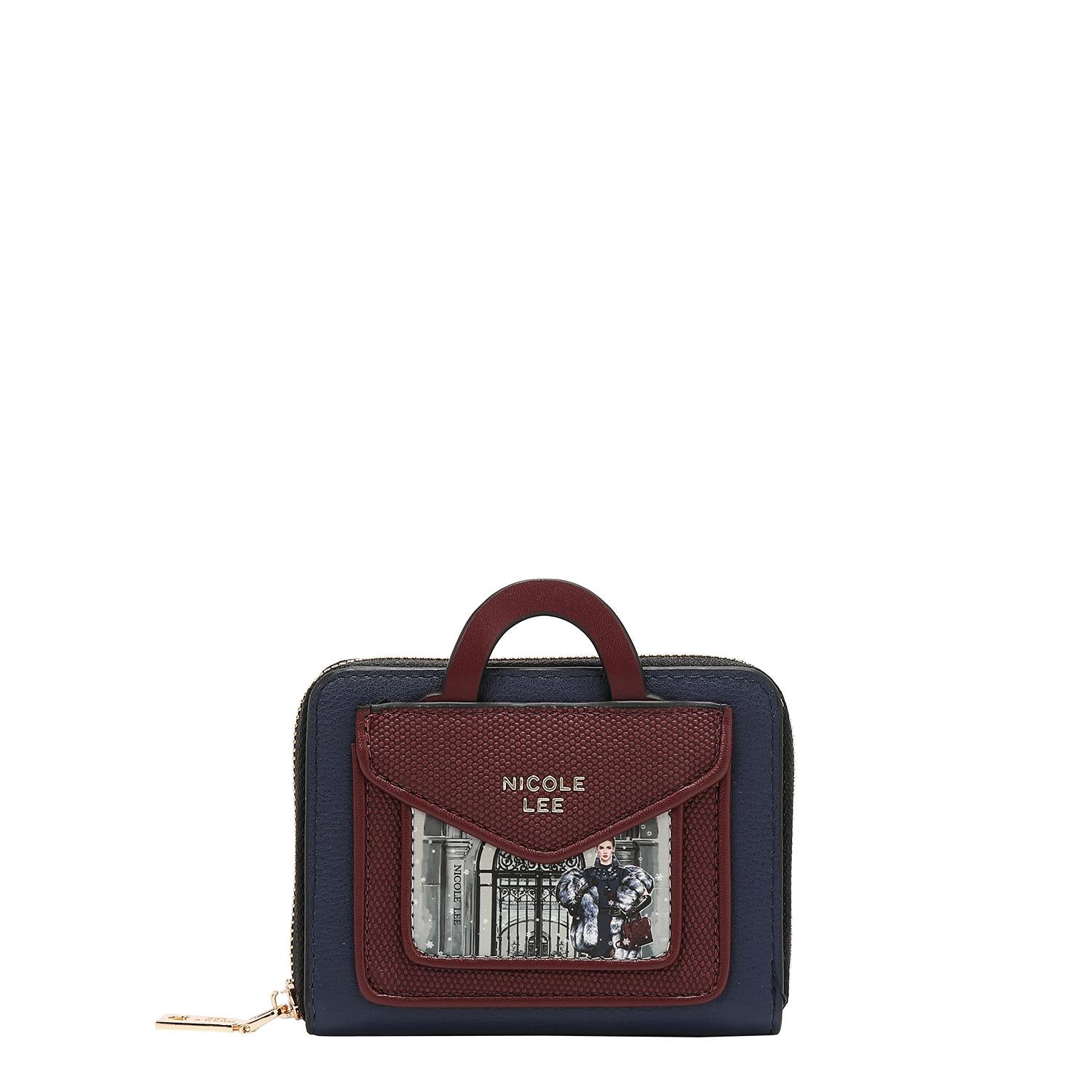 Cartera Nicole Lee compacta de cierre Print Moda FW25