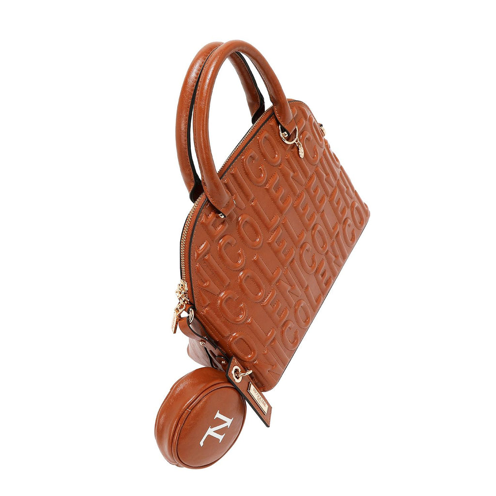 Bolsa dome Nicole Lee en relieve con monedero FW25