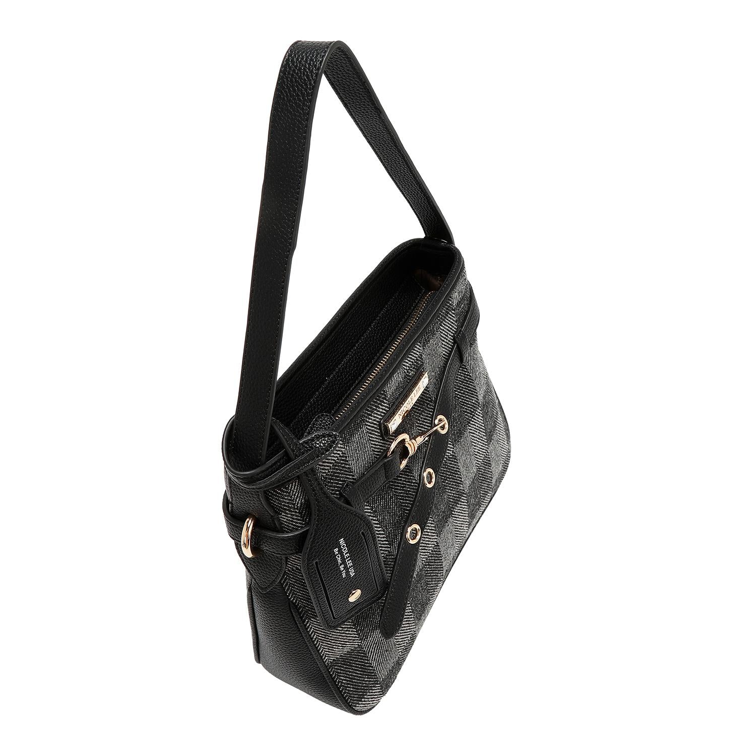Bolsa hobo Nicole Lee estampado de cuadros FW25