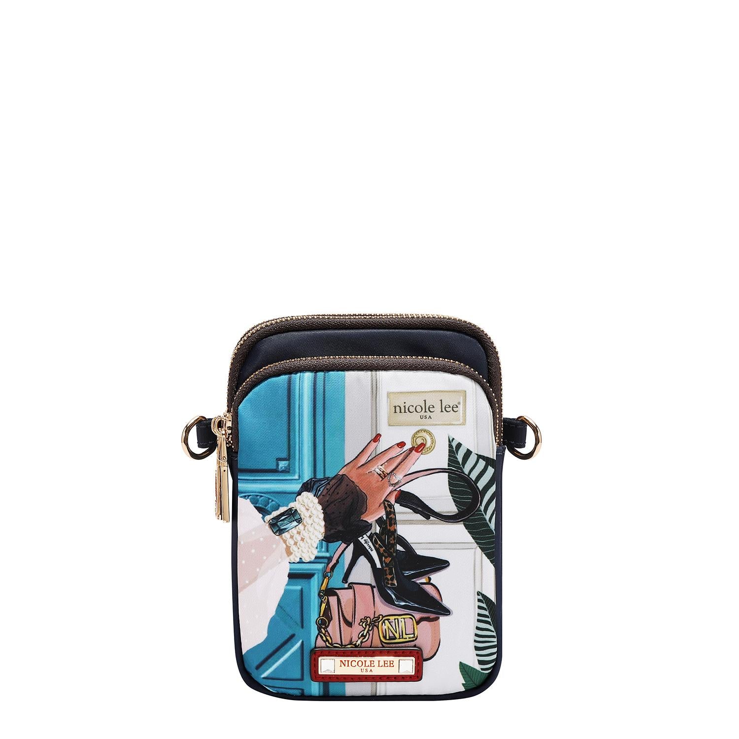 Bolsa cruzada Nicole Lee Nylon Triple Cierre Emotion SS26