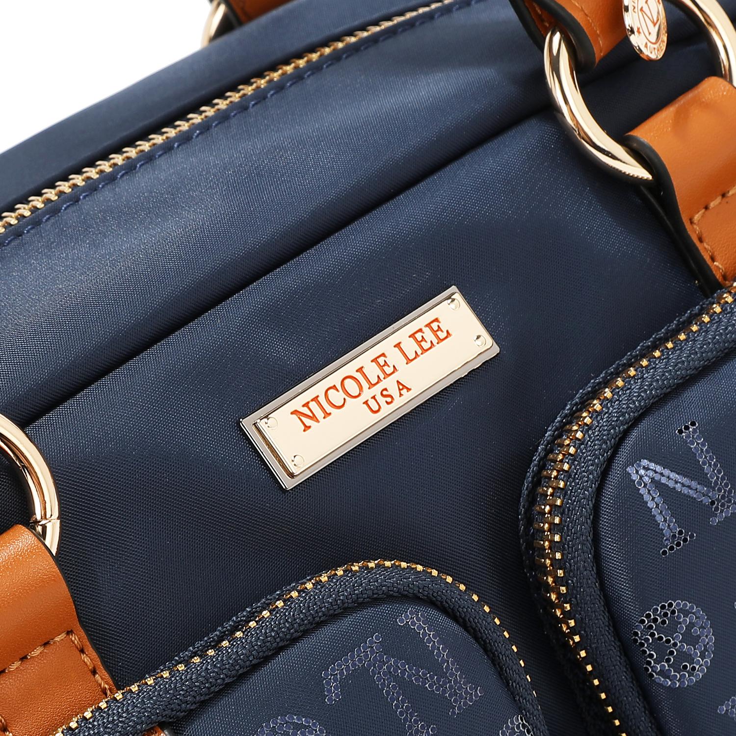 Bolsa boston Nicole Lee de nylon holográfica FW25