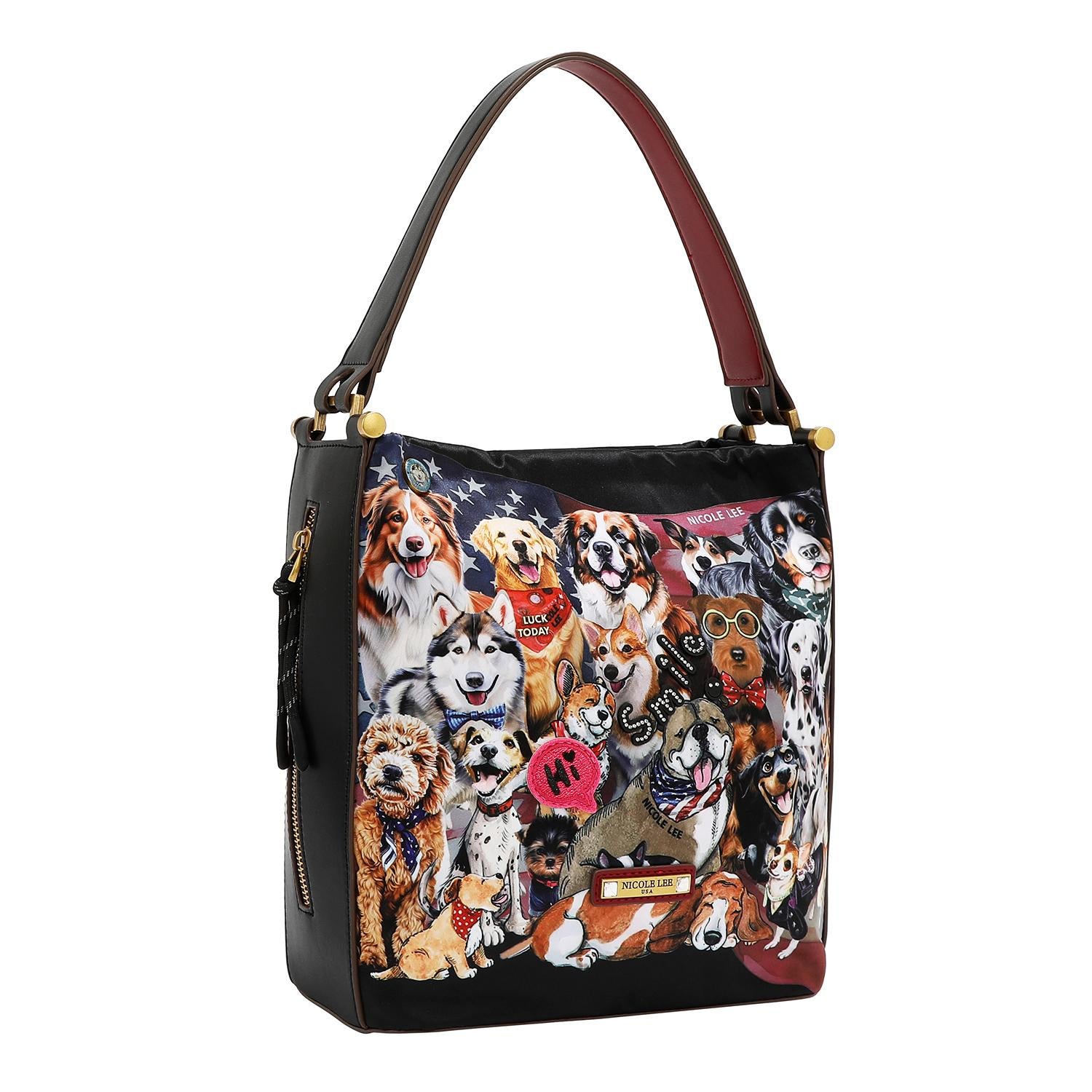 Bolsa hobo Nicole Lee de nylon Print Best Smile FW25