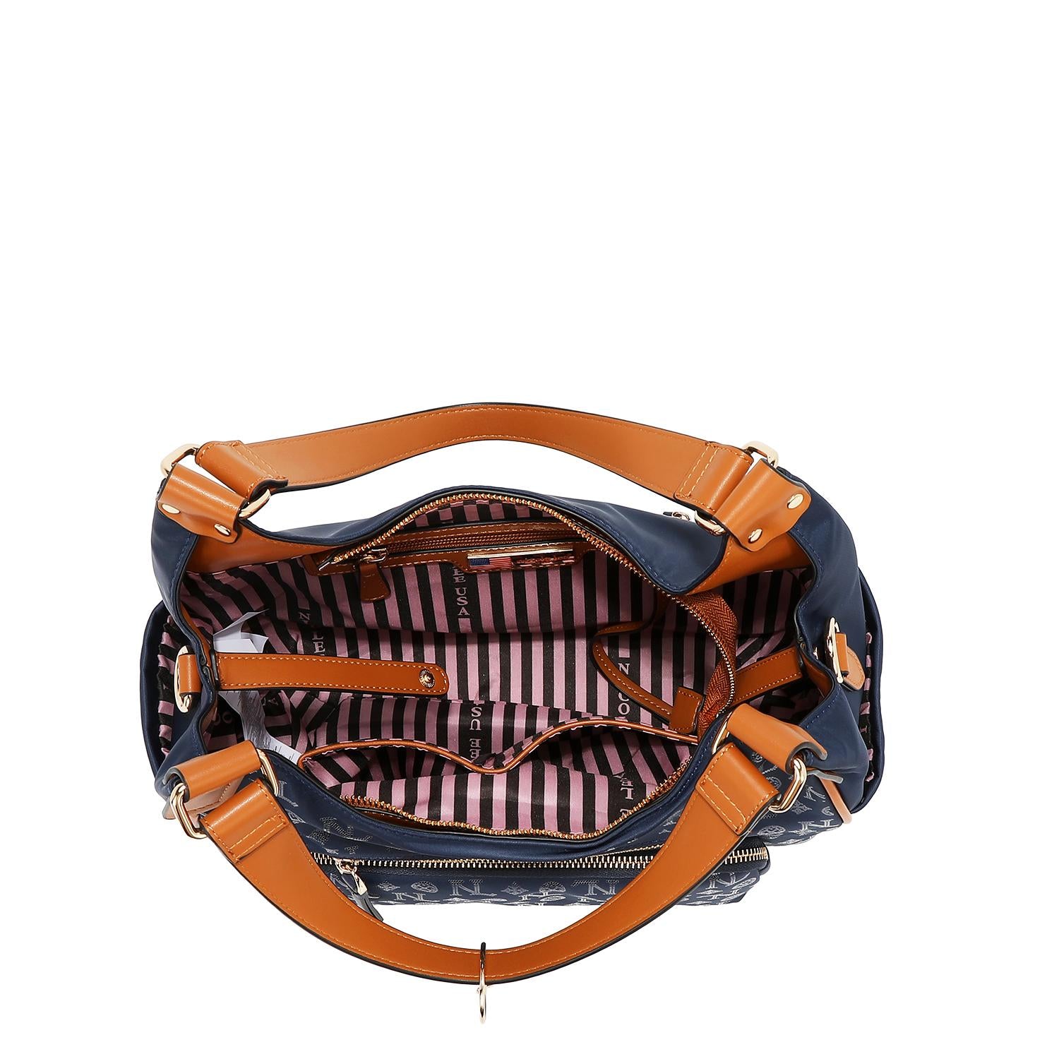 Bolsa hobo Nicole Lee de nylon holográfica FW25