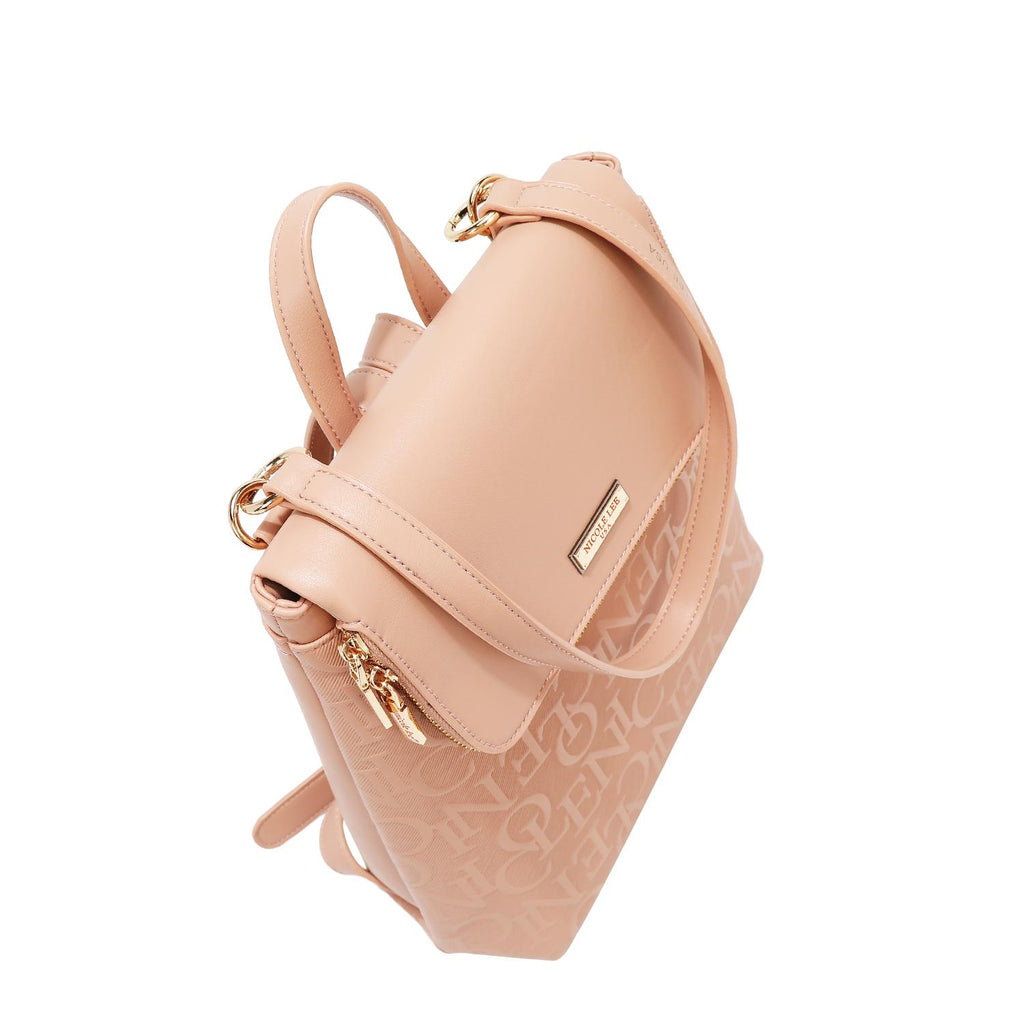 Mochila Multifuncional Nicole Lee Con Relieve FW25