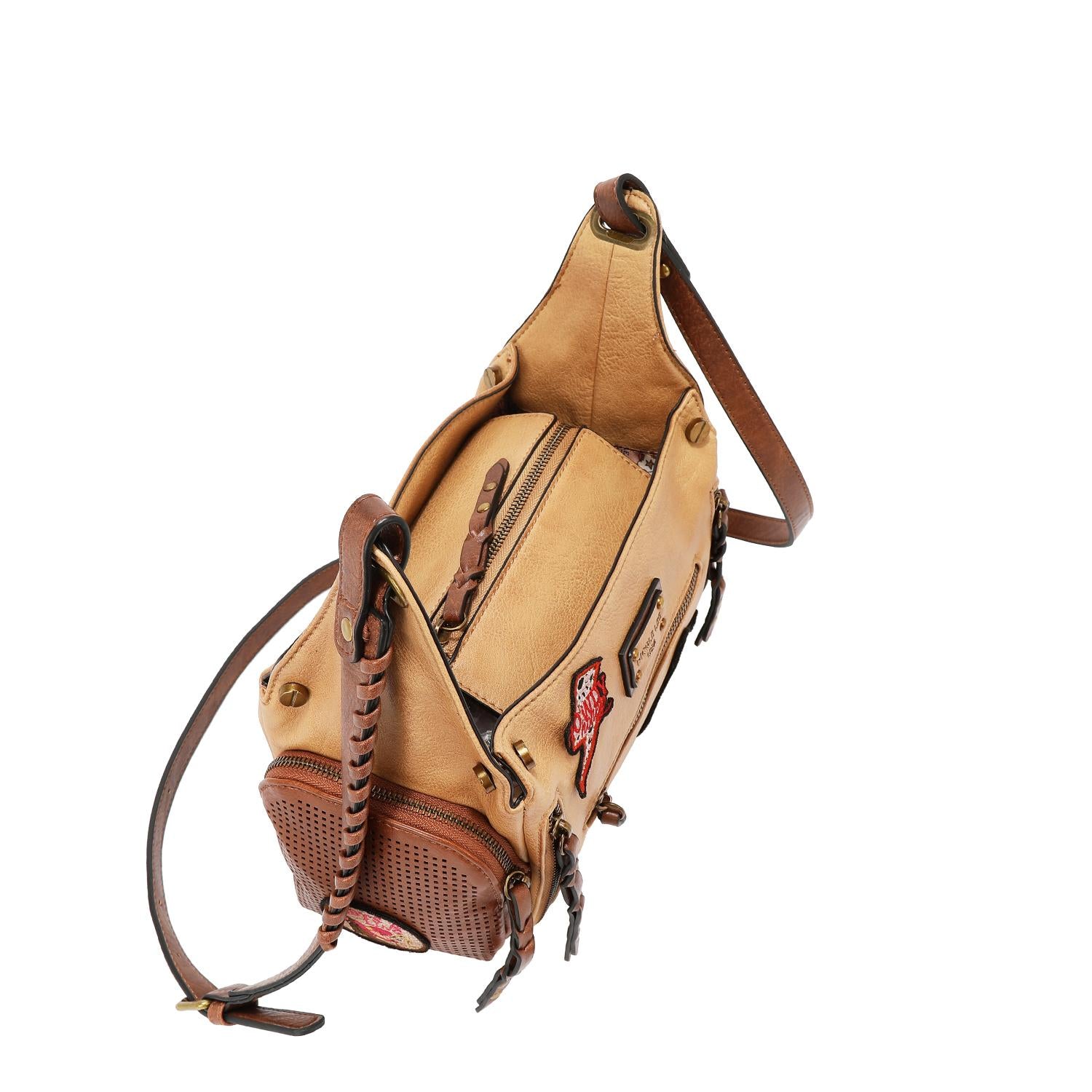 Bolsa shoulder Nicole Lee vintage con parches FW25