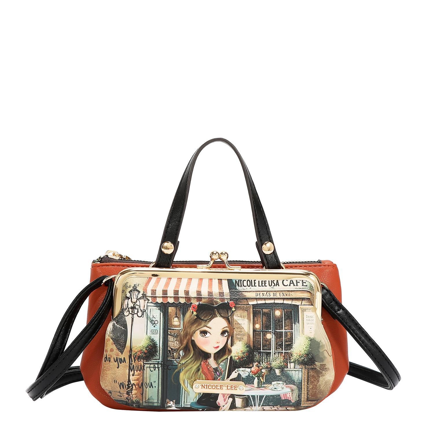 Monedero Nicole Lee Mediano Kisslock Con Asa Virtual SS26