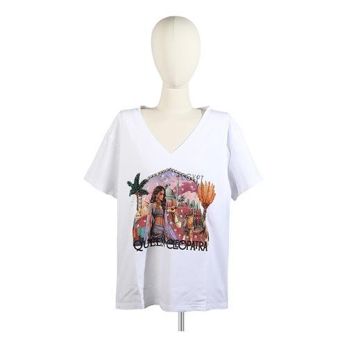 Blusa con Pedrería Nicole Lee Estampado Queen Cleopatra FW25