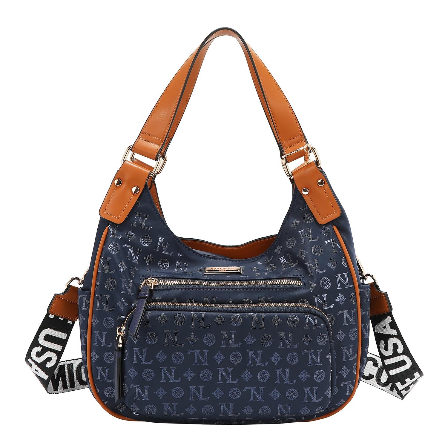 Bolsa hobo Nicole Lee de nylon holográfica FW25