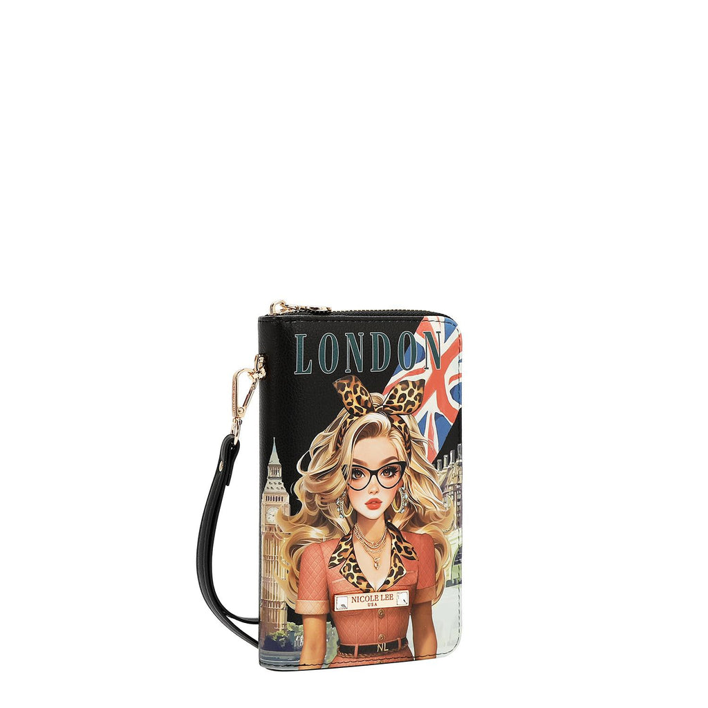 Cartera Portapasaporte Nicole Lee Estampado London Eye FW26