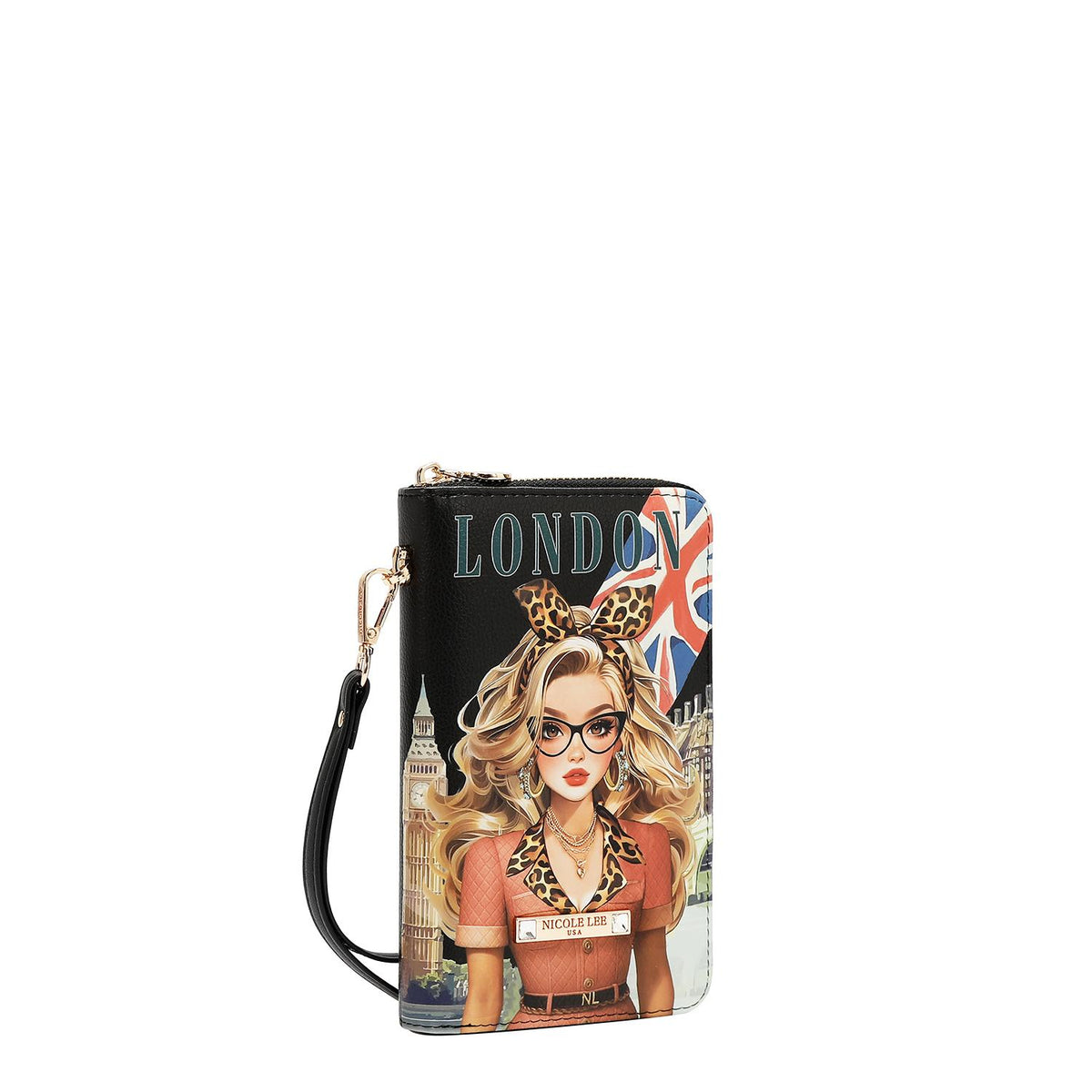 Cartera Portapasaporte Nicole Lee Estampado London Eye FW26