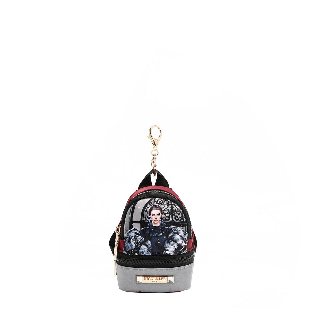 Llavero/Monedero mini Mochila Nicole Lee Print Moda FW25