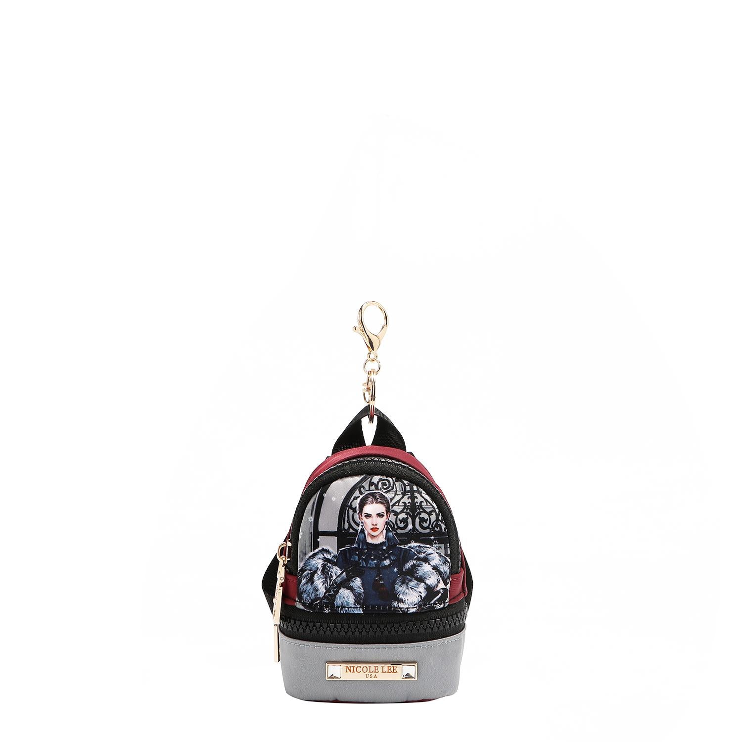 Llavero/Monedero mini Mochila Nicole Lee Print Moda FW25