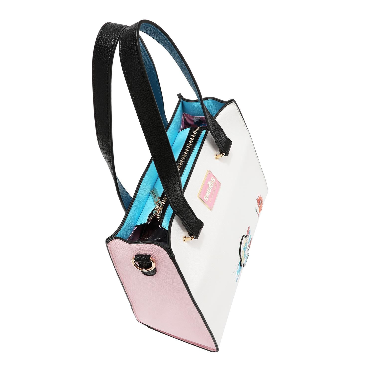 Bolsa Satchel Estampada Smurfs by Nicole Lee FW25
