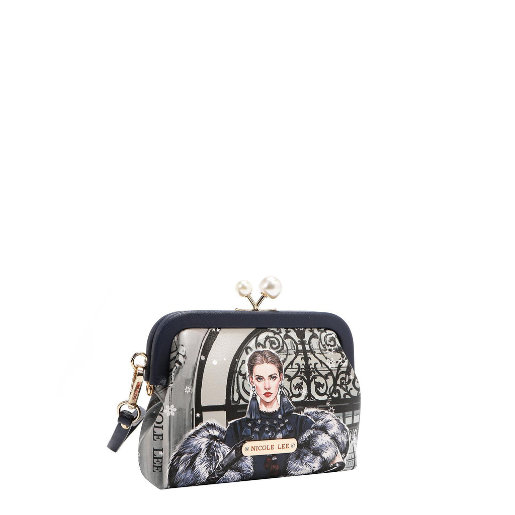 Mini Monedero Nicole Lee Moda Broche Kisslock Correa FW25