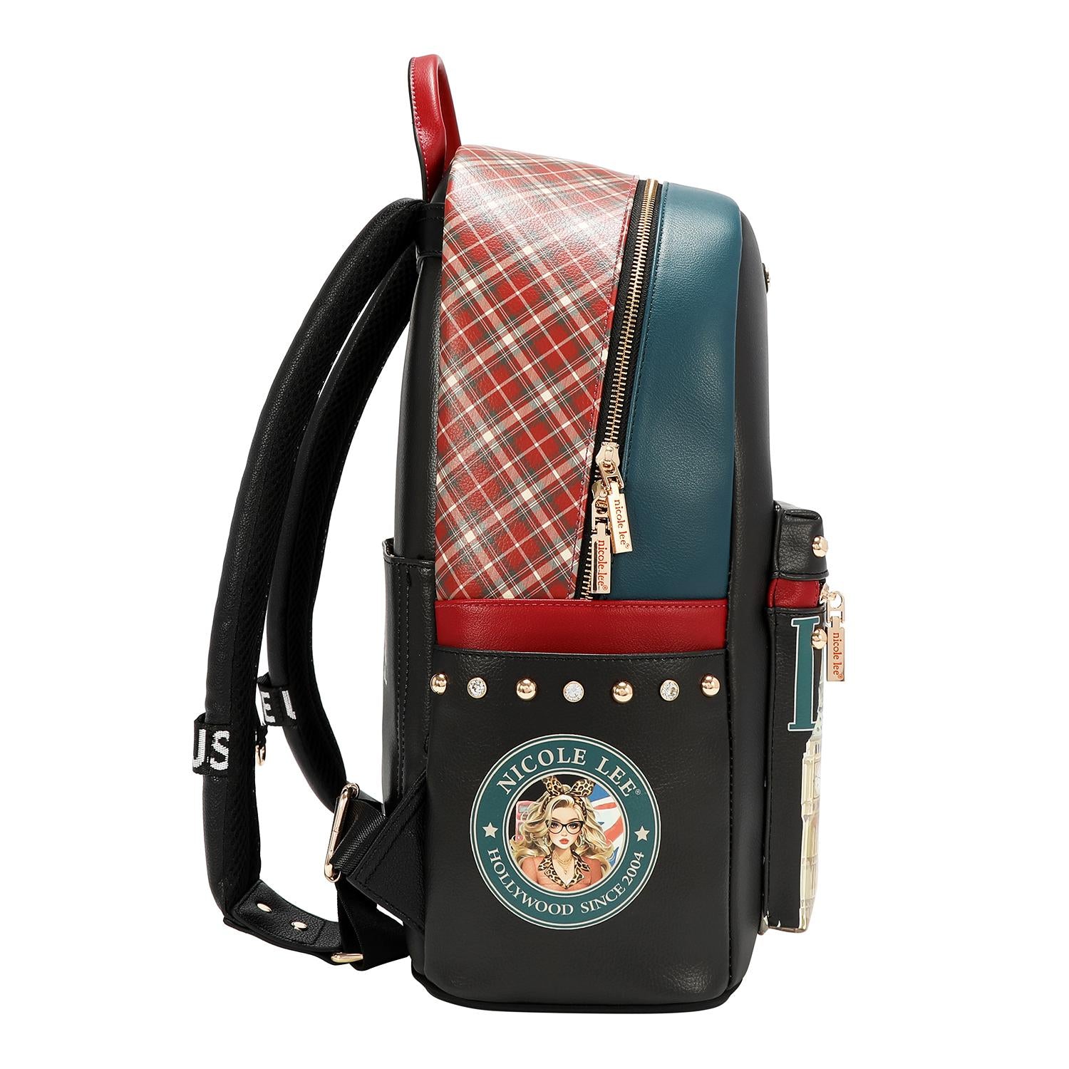 Mochila Nicole Lee Con Puerto USB Print London Eye FW26