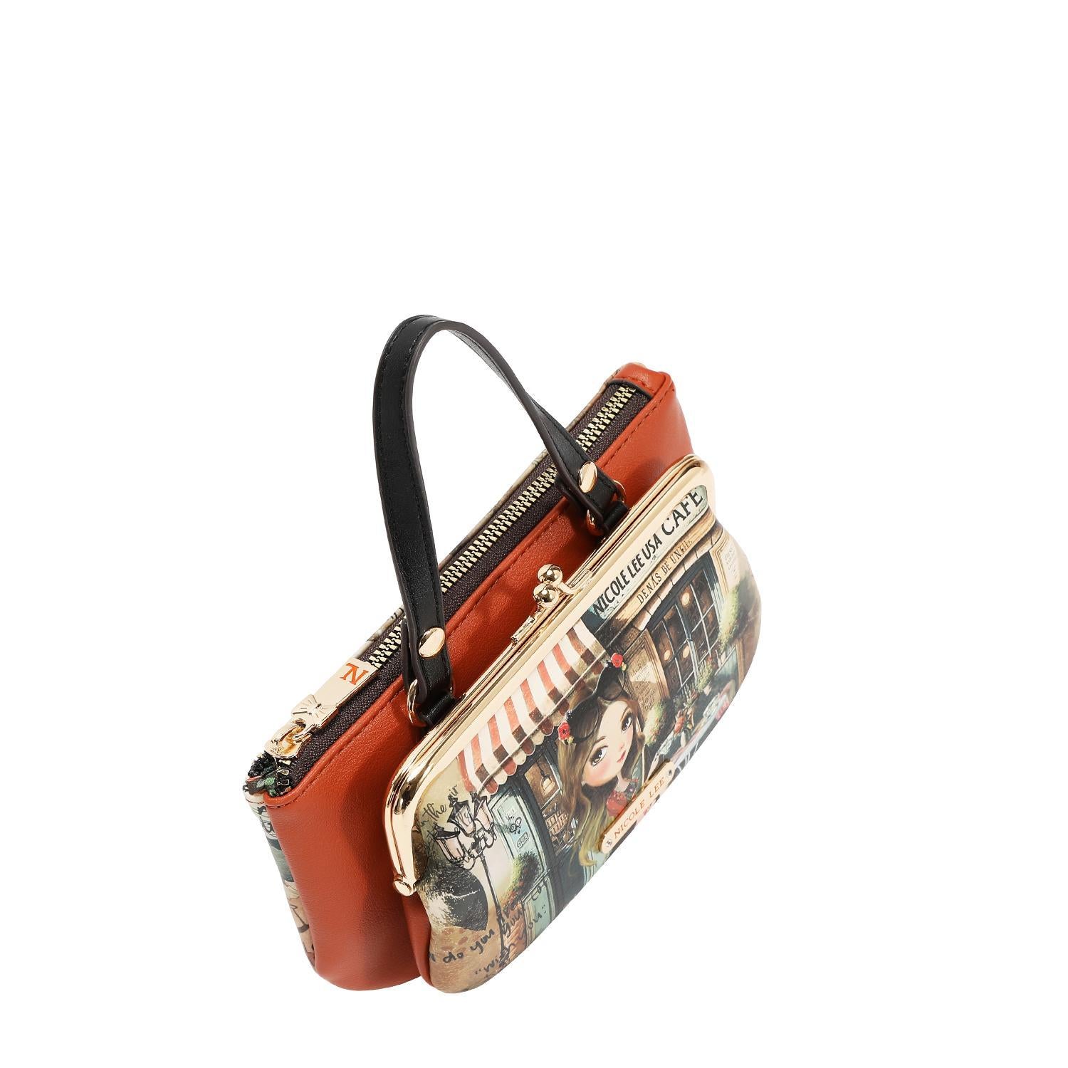Monedero Nicole Lee Mediano Kisslock Con Asa Virtual SS26