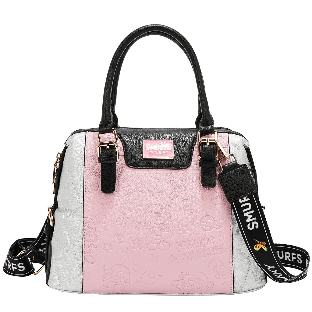 Bolsa de Mano Con Grabado Smurfs by Nicole Lee FW25