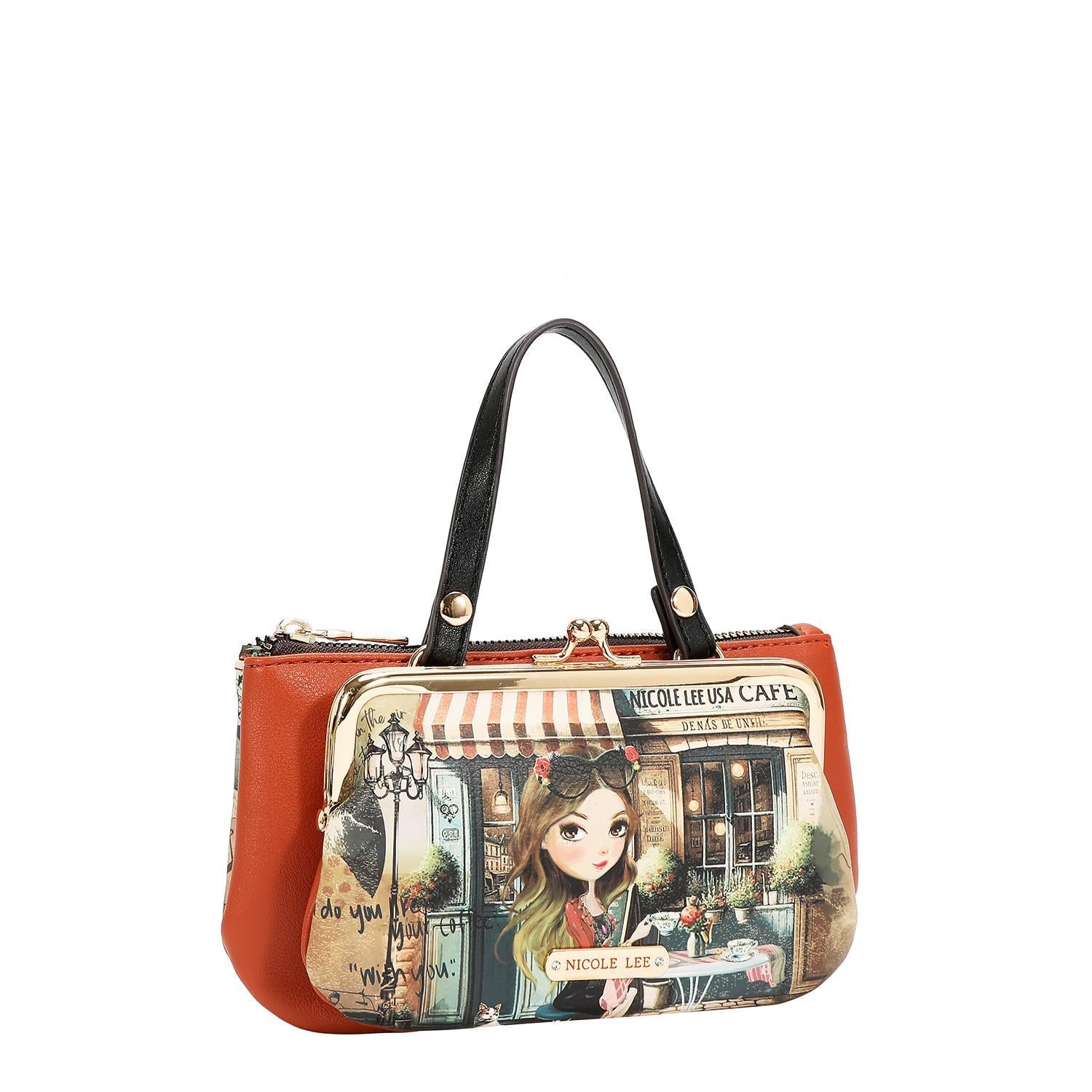 Monedero Nicole Lee Mediano Kisslock Con Asa Virtual SS26