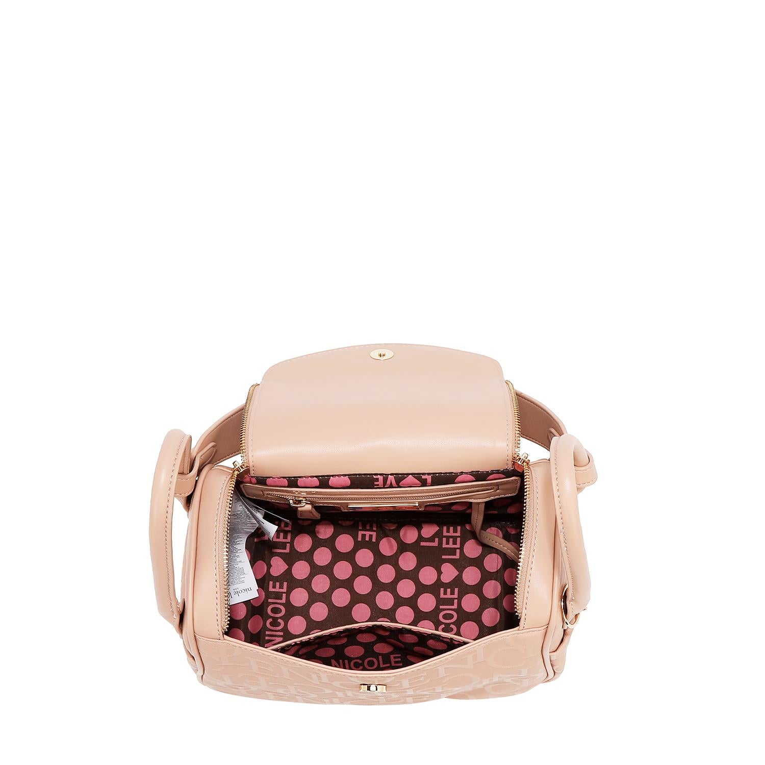 Bolsa Cuadrada Nicole Lee Con Relieve y Cierre FW25