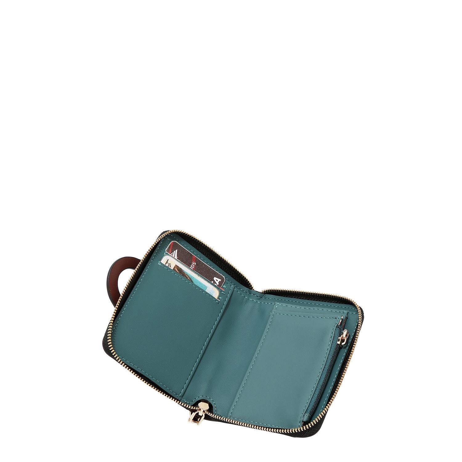 Cartera Nicole Lee compacta de cierre Print Best Smile FW25