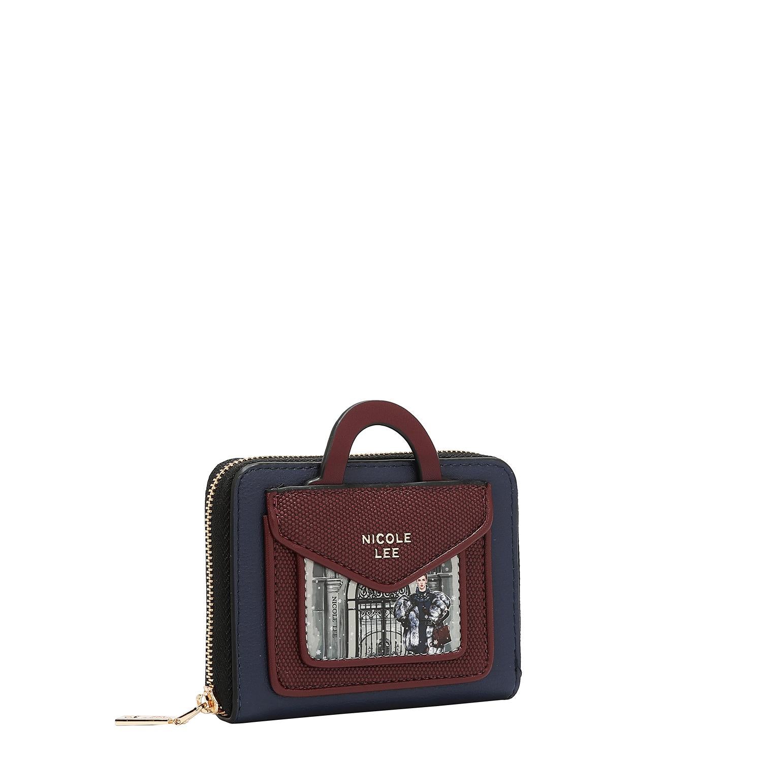 Cartera Nicole Lee compacta de cierre Print Moda FW25