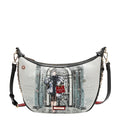 Bolsa cruzada media luna Nicole Lee print Moda SnowflakeFW25