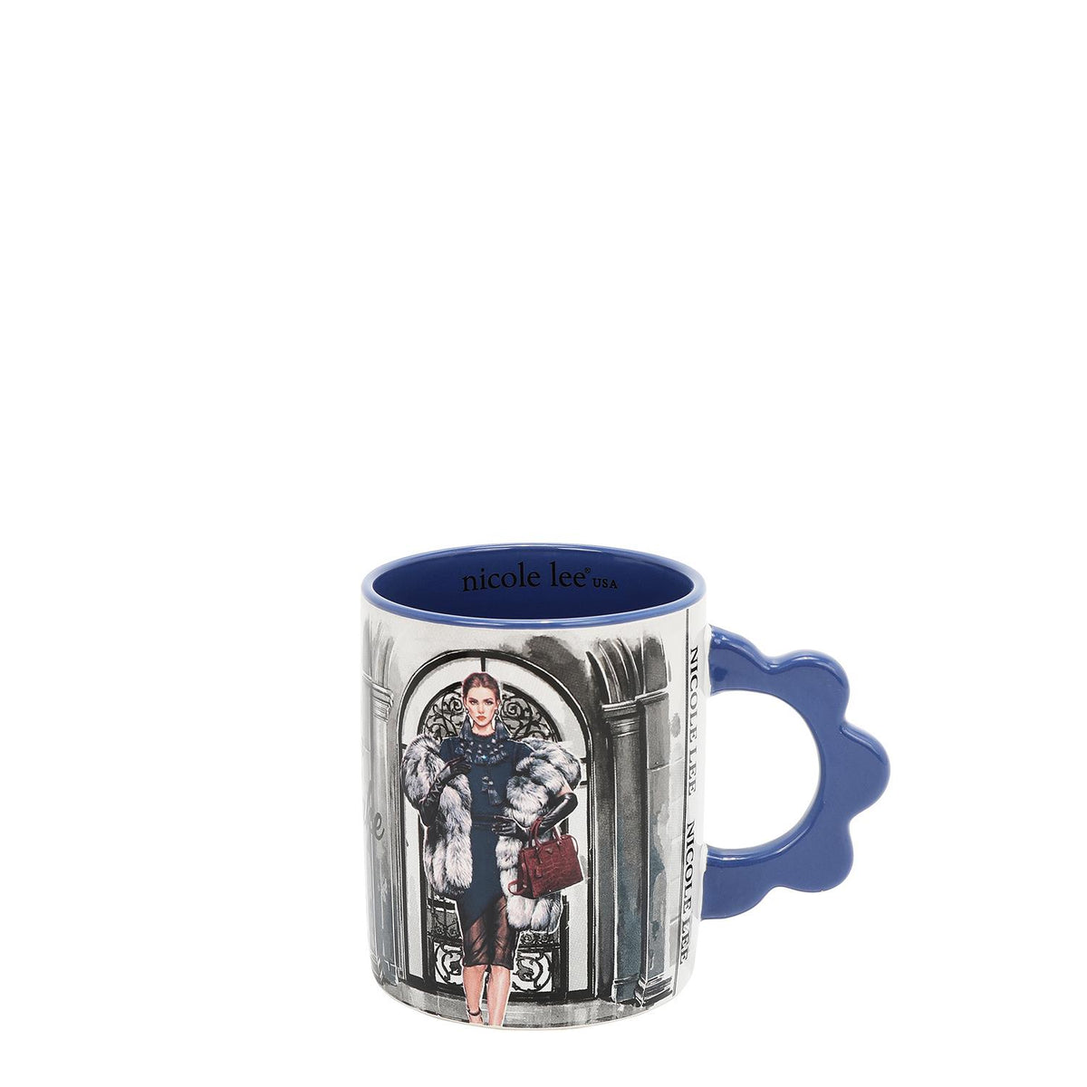 Taza Nicole Lee de Cerámica Estampada Moda Snowflake FW25